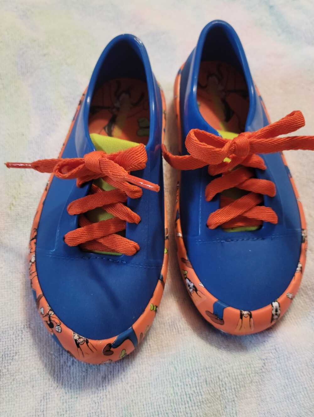Mini Melissa Boys Blue Orange Mickey & Friends Lace Up Sneakets Sz 12